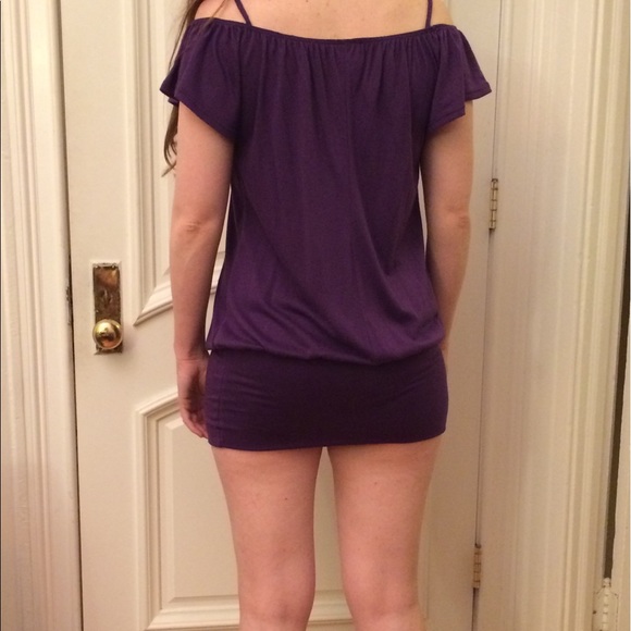 DONATING 1/31 Purple Off Shoulder Mini Dress - Picture 3 of 6